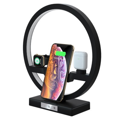 Multi-functional wireless charger three-in-one wireless charging LED table lamp wireless charger